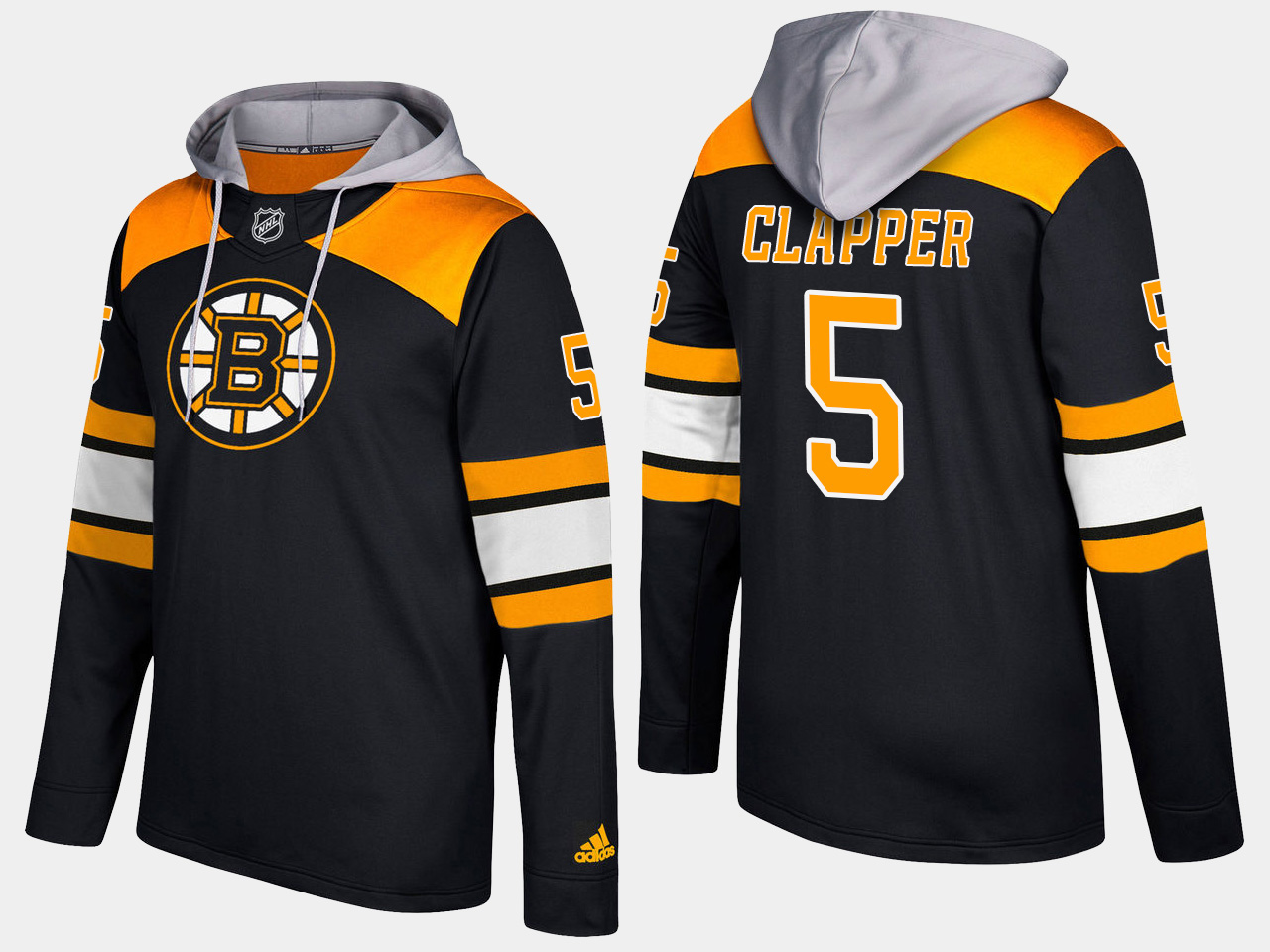 Men NHL Boston bruins retired #5 dit clapper black hoodie->boston bruins->NHL Jersey